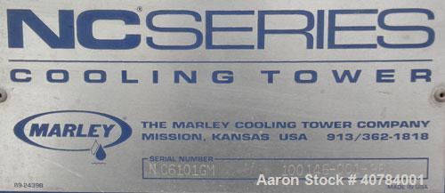 Used Marley NC Series Crossflow Cooling Tower, 475 nominal tons, model NC6101GM. Galvanized construction. Rated capacity 1,425 gallons per minute. 120’’ diameter fan, driven by a 20 hp, 3/60/460 volt...