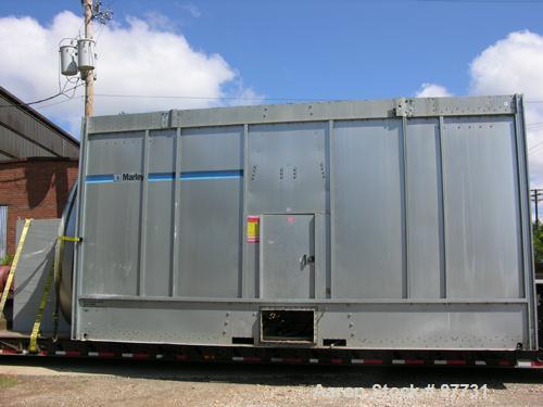 USED: Marley cooling tower, model NC7222GS, nominal capacity 1010 ton. Galvanized steel housing. Unit designed to cool 3300 gpm from 94.5 deg F hot water down to 84.58 deg F cold water at 78 deg F. W...