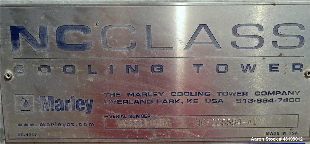 Used Marley NC Series Packaged Double-Flow Cross-Flow Cooling Tower, 833 Tons,