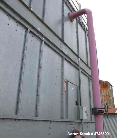 Used Marley Cooling Tower, Model NC 9201. 1200 gallons per minute of cooling water from 57 degrees F to 48 degrees F. Nominal rating 673 tons. Marley series 22.3 gear reducer, reduction ratio 6.12/1....