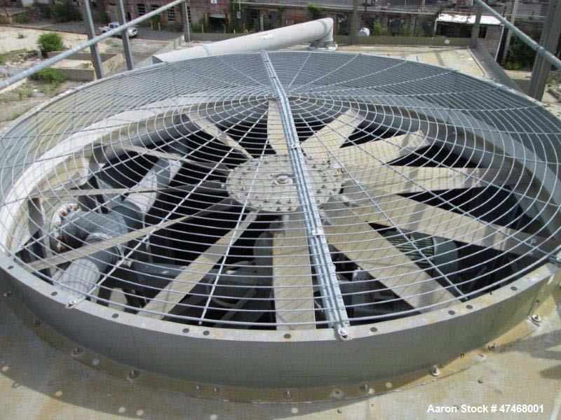 Used Marley Cooling Tower, Model NC 9201. 1200 gallons per minute of cooling water from 57 degrees F to 48 degrees F. Nominal rating 673 tons. Marley series 22.3 gear reducer, reduction ratio 6.12/1....
