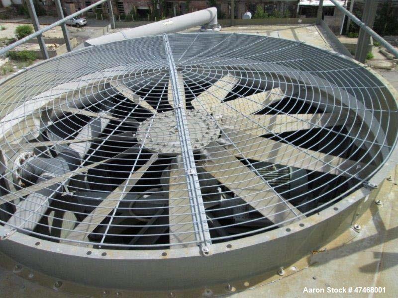 Used Marley Cooling Tower, Model NC 9201. 1200 gallons per minute of cooling water from 57 degrees F to 48 degrees F. Nominal rating 673 tons. Marley series 22.3 gear reducer, reduction ratio 6.12/1....