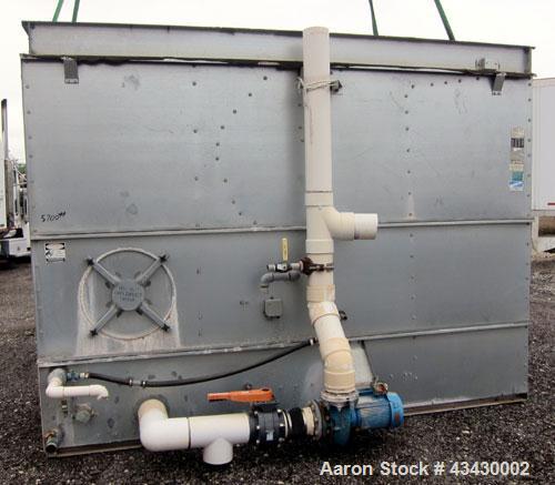 Used Baltimore Aircoil BAC Series V Evaporative Condenser, Nominal 541 Tons, Model VC2-541. Galvanized steel housing. Dual axial fan, each approximate 60” diameter, both driven by a 30 hp, 3/60/208-2...