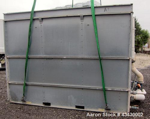 Used Baltimore Aircoil BAC Series V Evaporative Condenser, Nominal 541 Tons, Model VC2-541. Galvanized steel housing. Dual axial fan, each approximate 60” diameter, both driven by a 30 hp, 3/60/208-2...