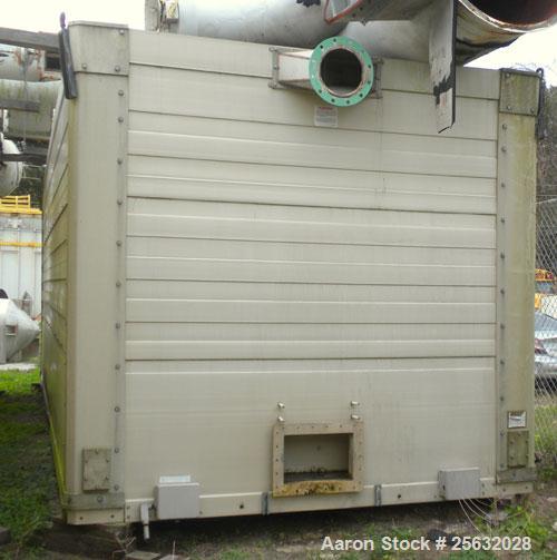 Used Tower Tech Cooling Tower, Approximate Tons, Model EF-378-301, Fiberglass Construction. Rated gallons per minute. Includes misc piping and legs.