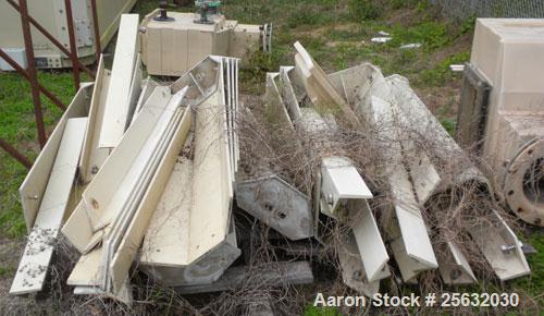 Used Tower Tech Cooling Tower, Model TTMT-288-319, fiberglass construction. Rated gallons per minute. Includes misc piping and legs.
