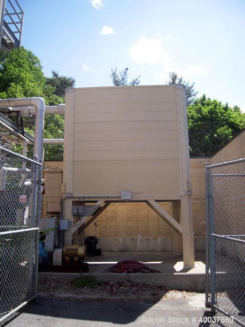 Used Tower Tech Inc. Cooling Tower, 133 Tons, Model TTMT-72-319, Fiberglass Construction. Single cell, (2) approximately 42" diameter fans. Includes (2) 25hp pumps, and control panel. S/N # 1167-19-0...