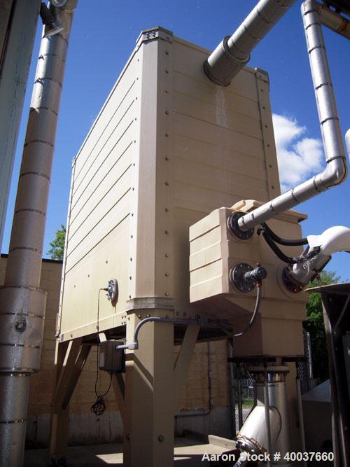 Used Tower Tech Inc. Cooling Tower, 133 Tons, Model TTMT-72-319, Fiberglass Construction. Single cell, (2) approximately 42" diameter fans. Includes (2) 25hp pumps, and control panel. S/N # 1167-19-0...