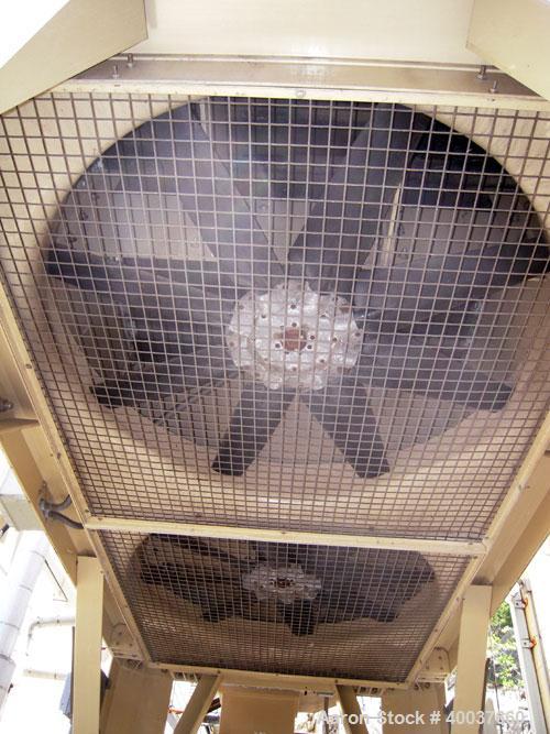 Used Tower Tech Inc. Cooling Tower, 133 Tons, Model TTMT-72-319, Fiberglass Construction. Single cell, (2) approximately 42" diameter fans. Includes (2) 25hp pumps, and control panel. S/N # 1167-19-0...