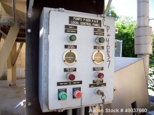 Used Tower Tech Inc. Cooling Tower, 133 Tons, Model TTMT-72-319, Fiberglass Construction. Single cell, (2) approximately 42" diameter fans. Includes (2) 25hp pumps, and control panel. S/N # 1167-19-0...