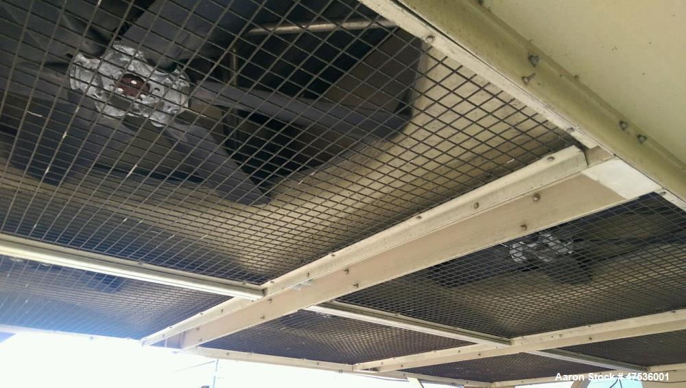 Used Tower Tech Cooling Tower, Model TTXE-061975. Water collection system, Flow-Thru basin, variable flow rotary spray nozzle flows ~100-300 gpm/nozzle at 0.5  1.5 psi. (6) 7.5 hp fan motor, 860 rpm,...