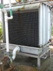 Used Marley Series 3800 Aquatower Cooling Tower, nominal tons 60, model 3842, fiberglass construction. 42’’ diameter fan driven by an approximate 3 hp motor. Includes a centrifugal pump.