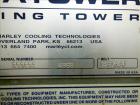 Used Marley Aquatower Single Cell Cooling Tower, Model 496B. Approximately 126 nominal tons, galvanized steel housing. Designed to cool 400 gallons per minute at 102 degrees F hot water, 87 degrees F...