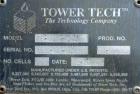 Used Tower Tech Cooling Tower, Approximate Tons, Model EF-378-301, Fiberglass Construction. Rated gallons per minute. Includes misc piping and legs.