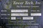 Used Tower Tech Cooling Tower, approximate tons, model TTMT-288-319, fiberglass construction. Rated gallons per minute. Includes misc piping and legs.