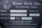 Used Tower Tech Cooling Tower, Model TTMT-288-319, fiberglass construction. Rated gallons per minute. Includes misc piping and legs.