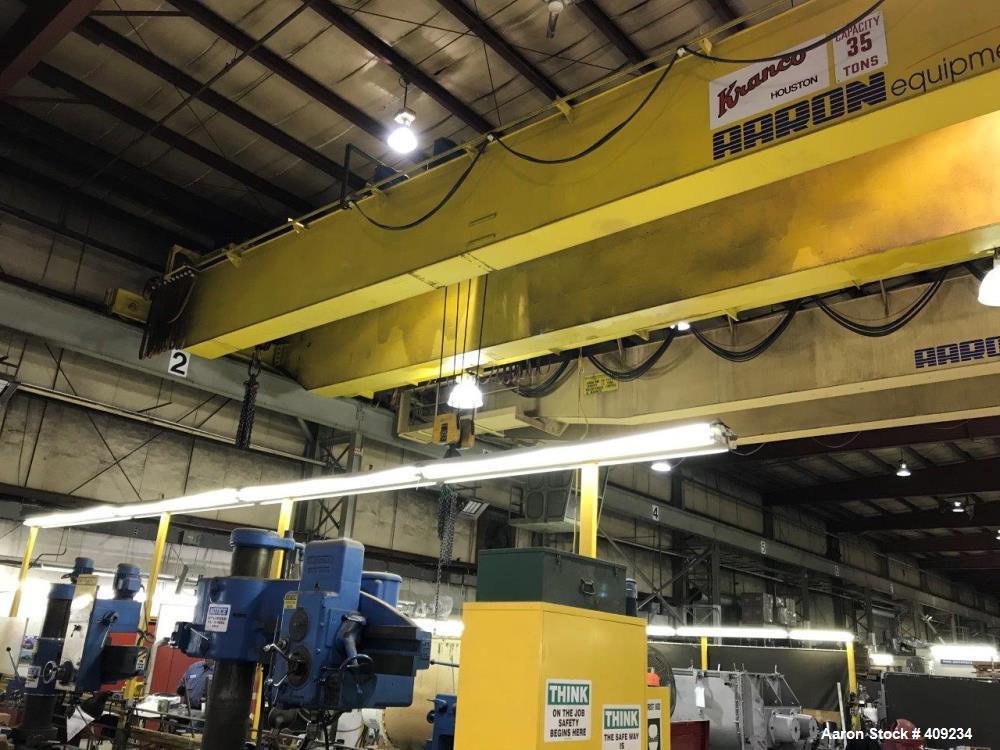 Used Kranco Overhead Bridge Crane, 35 Ton. 90' Span
