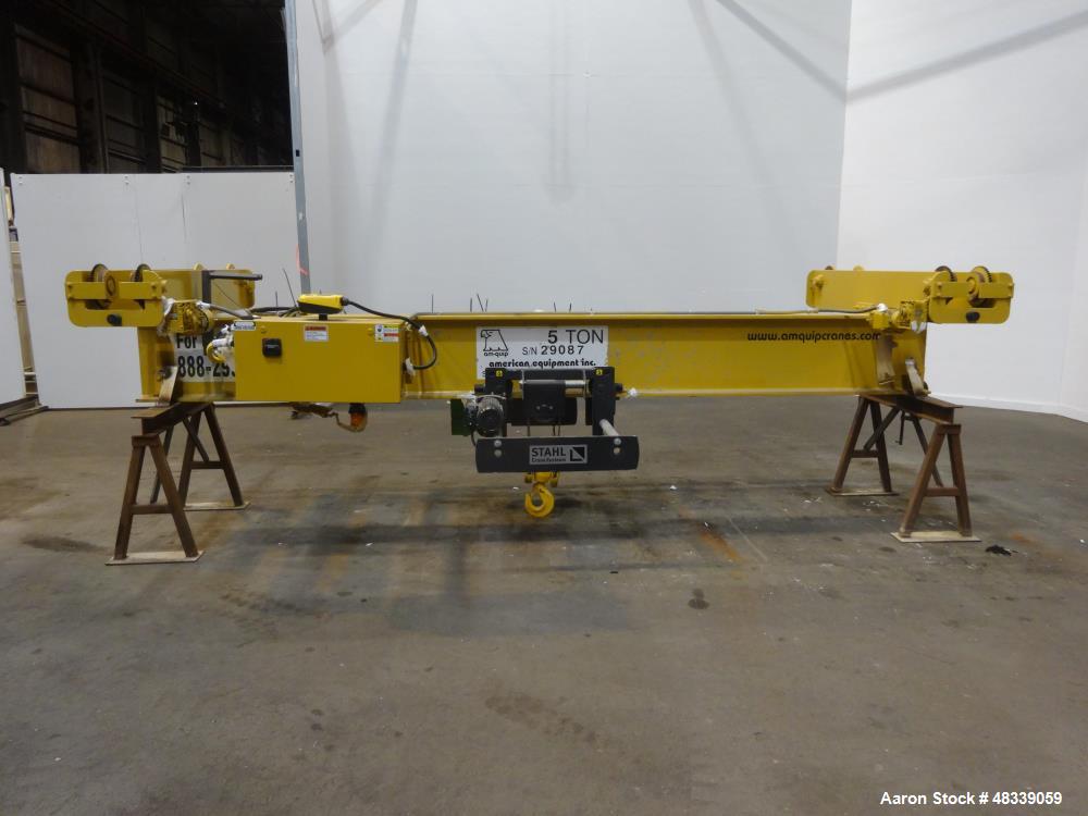 Unused- American Equipment Co. Overhead Indoor Crane, 5 Ton, with a 136" Span.