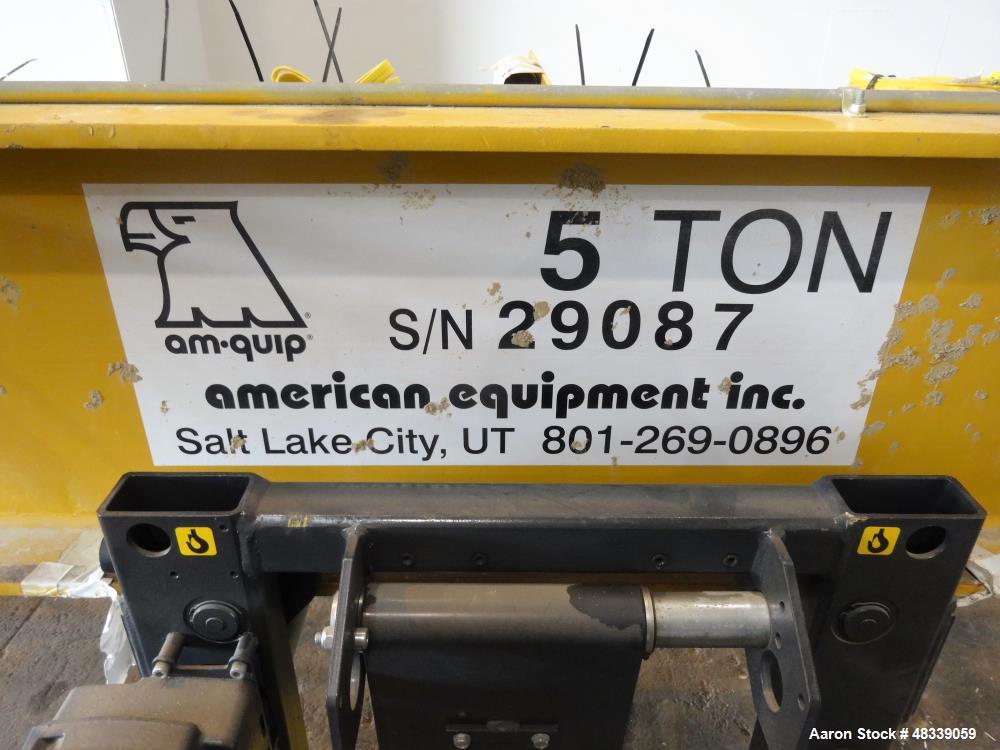 Unused- American Equipment Co. Overhead Indoor Crane, 5 Ton, with a 136" Span.