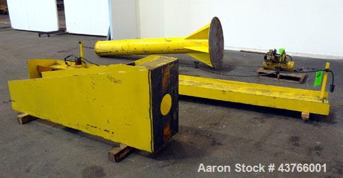 Used Jib Crane, Free Standing, Floor Mounted. Approximate height 9”, approximate span 12’. Includes a Budgit 1 ton electric chain hoist, model 115846-7, catalog # K356-3R, rated load speed 16 feet pe...