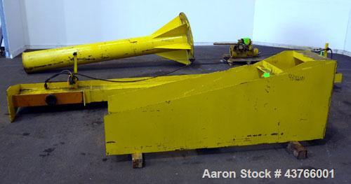 Used Jib Crane, Free Standing, Floor Mounted. Approximate height 9”, approximate span 12’. Includes a Budgit 1 ton electric chain hoist, model 115846-7, catalog # K356-3R, rated load speed 16 feet pe...