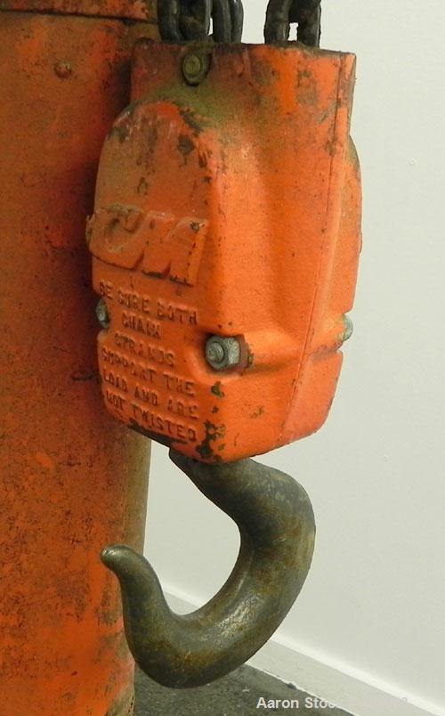Used CM (Columbus McKinnon) Valustar 2 Ton Electric Chain Hoist, Model WR.  8 Feet per minute, 10’ lift height, headroom 22-1/2’’.  Driven by a 1 hp, 3/60/440-480 volt motor.  Unit requires operator ...
