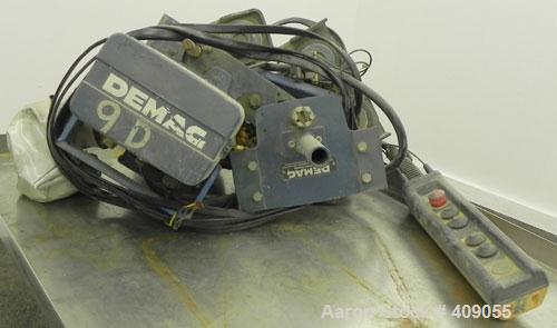 Used Demag 1/2 Ton Hoist, Type K5-500-K-V1F4, Chain 5 x 15. .85 KW, 3/50/415 Volt, 2770/665 RPM. Includes button controls.