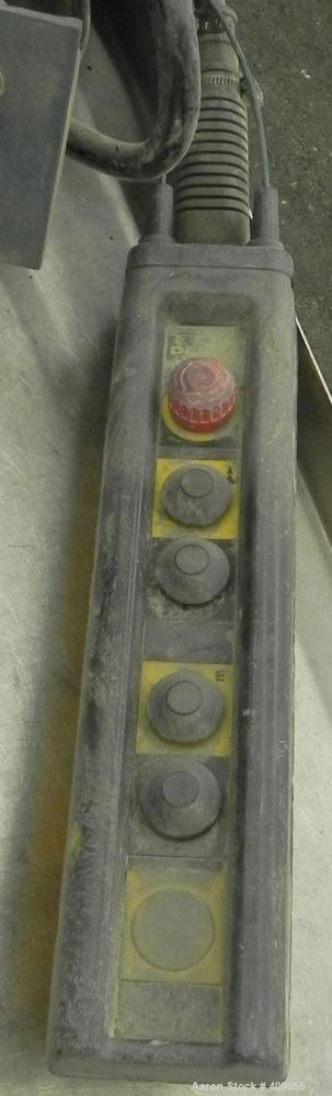 Used Demag 1/2 Ton Hoist, Type K5-500-K-V1F4, Chain 5 x 15. .85 KW, 3/50/415 Volt, 2770/665 RPM. Includes button controls.