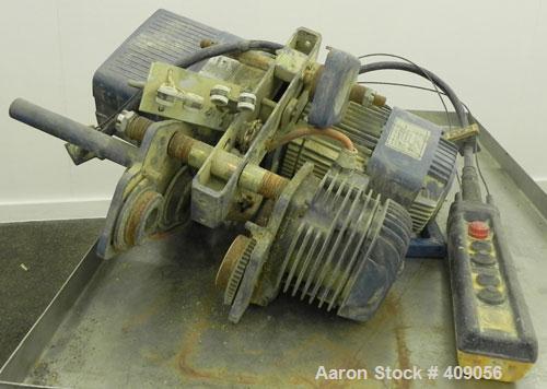 Used Demag 1/2 Ton Hoist, Chain 5 x 15. .85 KW, 3/50/415 Volt, 2770/665 RPM. Includes button controls.
