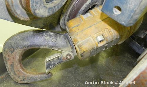 Used Demag 1/2 Ton Hoist, Chain 5 x 15. .85 KW, 3/50/415 Volt, 2770/665 RPM. Includes button controls.