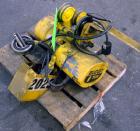 Used Jib Crane, Free Standing, Floor Mounted. Approximate height 9”, approximate span 12’. Includes a Budgit 1 ton electric chain hoist, model 115846-7, catalog # K356-3R, rated load speed 16 feet pe...