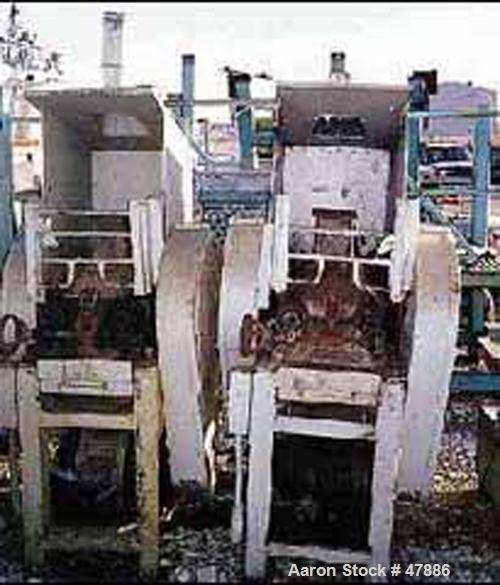 Used Bacon 6 x 3 Jaw Crusher, Carbon Steel. Approximate  5 hp drive. Mounted on a stand.