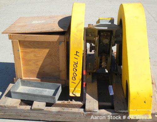 Used Bico Chipmunk Jaw Crusher, model VD67, carbon steel. Jaw capacity 2 1/4" x 3". Rated 400 pounds an hour. Reduction size minimum 1/16’’, maximum to 3/8". Top feed, bottom discharge with drawer. D...