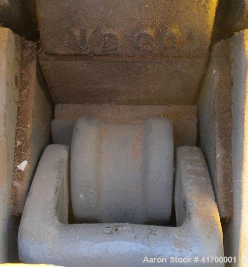 Used Bico Chipmunk Jaw Crusher, model VD67, carbon steel. Jaw capacity 2 1/4" x 3". Rated 400 pounds an hour. Reduction size minimum 1/16’’, maximum to 3/8". Top feed, bottom discharge with drawer. D...