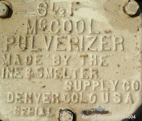 Used McCool Laboratory Disc Pulverizer and Denver Equipment Laboratory Jaw Crusher, carbon steel. McCool disc pulverizer, model 6-1/2F. Approximate 60 pound an hour capacity, 1/4" feed, product mesh ...