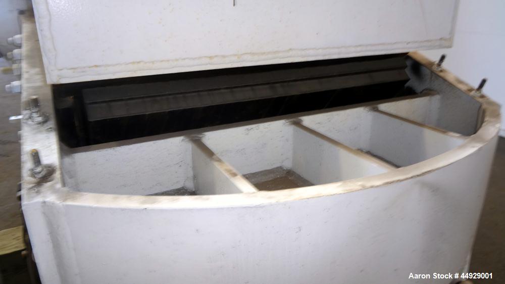 Used Kue Ken Jaw Crusher, Model 10 X 36, Carbon Steel.  Approximate feed 10” x 36”. Capacity in short tons per hour 1” at 32-50, 3” at 95-135.  Requires motor.  RPM range 350-390.
