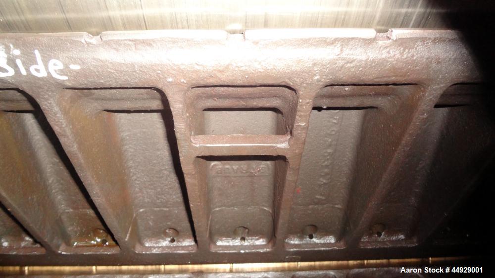 Used Kue Ken Jaw Crusher, Model 10 X 36, Carbon Steel.  Approximate feed 10” x 36”. Capacity in short tons per hour 1” at 32-50, 3” at 95-135.  Requires motor.  RPM range 350-390.