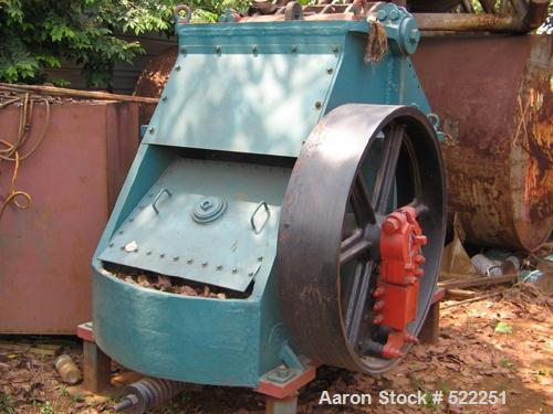 USED: Kue Ken 10" x 36" jaw crusher. Crusher #80 excluding motor,pulley and belts. Capacity 3/4" to 3" product size up to 10...