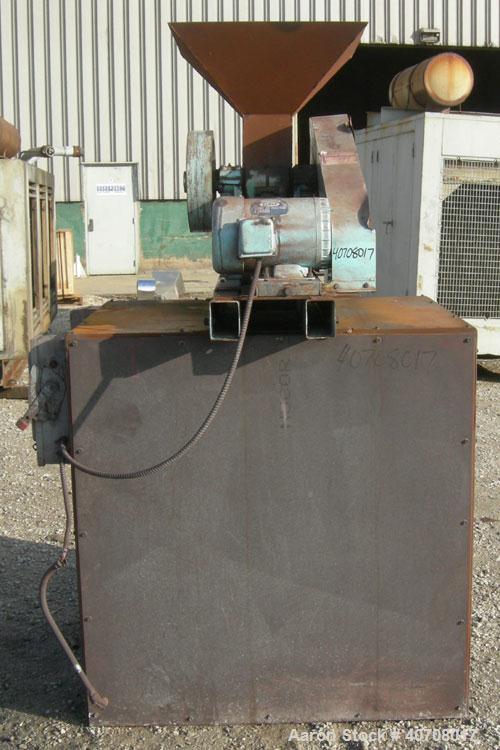 Used Morse Brothers Machinery 4 x 6 jaw crusher, carbon steel. Top feed hopper. Approximate capacity range of 400-900 pounds per hour reducing product to 1/4". Driven by a 3 hp, 3/230/460, 1740 rpm m...