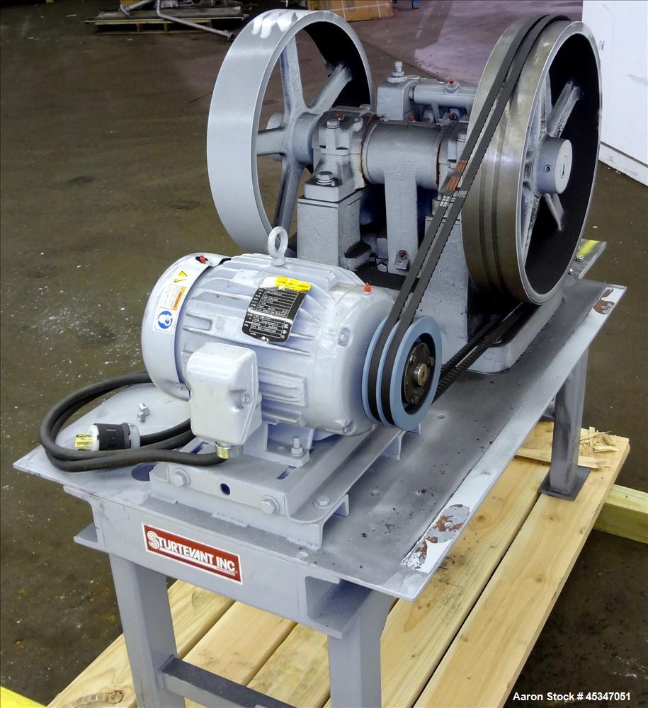 Used Sturtevant Jaw Crusher Model 2X6. Driven by a 2 hp, 208-230-460 volt, 1170
