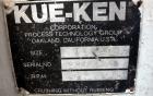 Used Kue Ken Jaw Crusher, Model 10 X 36, Carbon Steel.  Approximate feed 10” x 36”. Capacity in short tons per hour 1” at 32-50, 3” at 95-135.  Requires motor.  RPM range 350-390.
