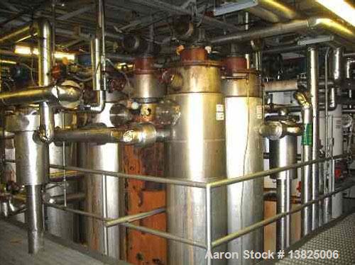 Used Fractionation system supplied by DeSmet. Includes 6 vertical stainless steel crystallizers and Filox  membrane filler (made in Germany) with 18 polypropylene plates. Built in 2000. Capacity 5 MT...