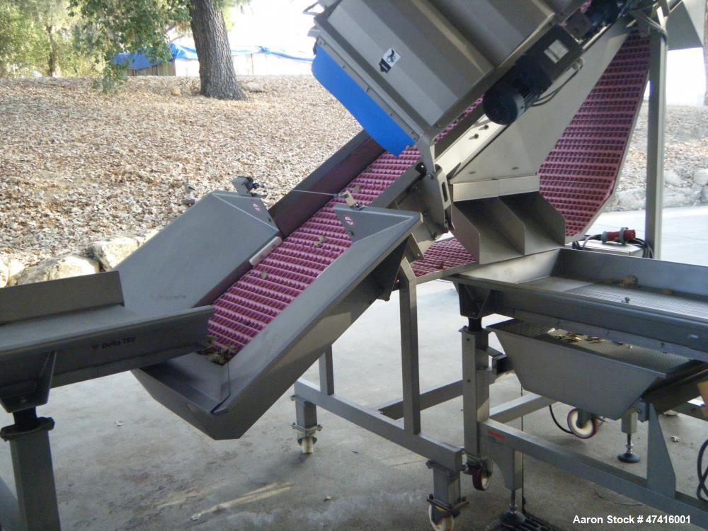 Used Euro-Machines Destemmer-Crusher, Model Scharfenberger Euroselect. Approximate 3-5 tons per hour, stainless steel (304) frame construction. Four soft destem finger rollers in staggered configurat...