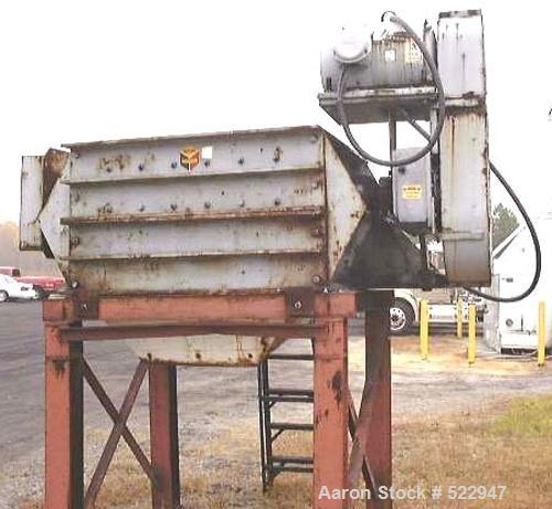 USED: 48" x 48" inlet Scott "Dominator" model CR48-48 dual rollcrusher with spiral placed cutter bars on the rolls. Loose inlethopper, outlet transition and structural steel stand with approxi-mately...