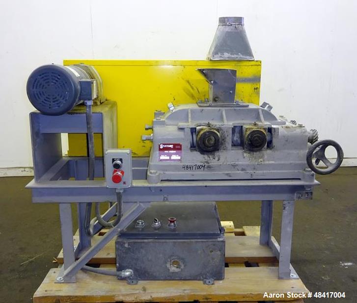 Used Sturtevant Roll Crusher, Model 8 X 5, Carbon Steel.