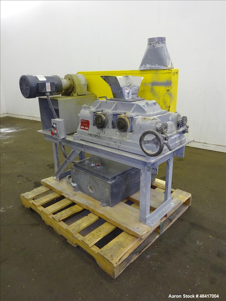 Used Sturtevant Roll Crusher, Model 8 X 5, Carbon Steel.