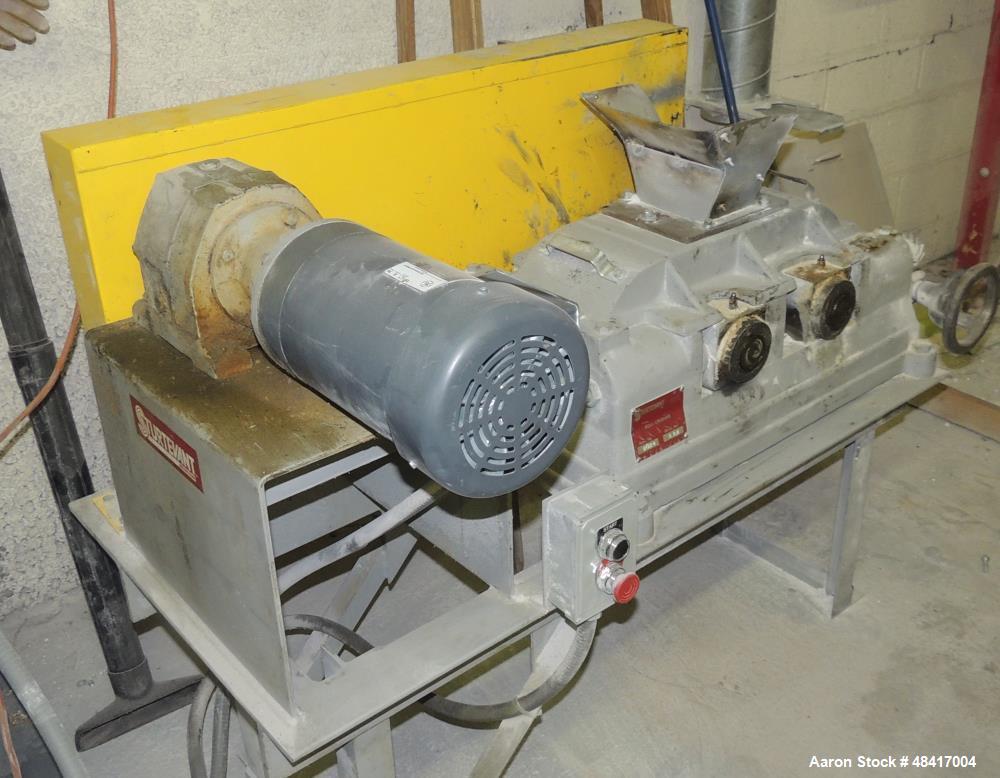 Used Sturtevant Roll Crusher, Model 8 X 5, Carbon Steel.