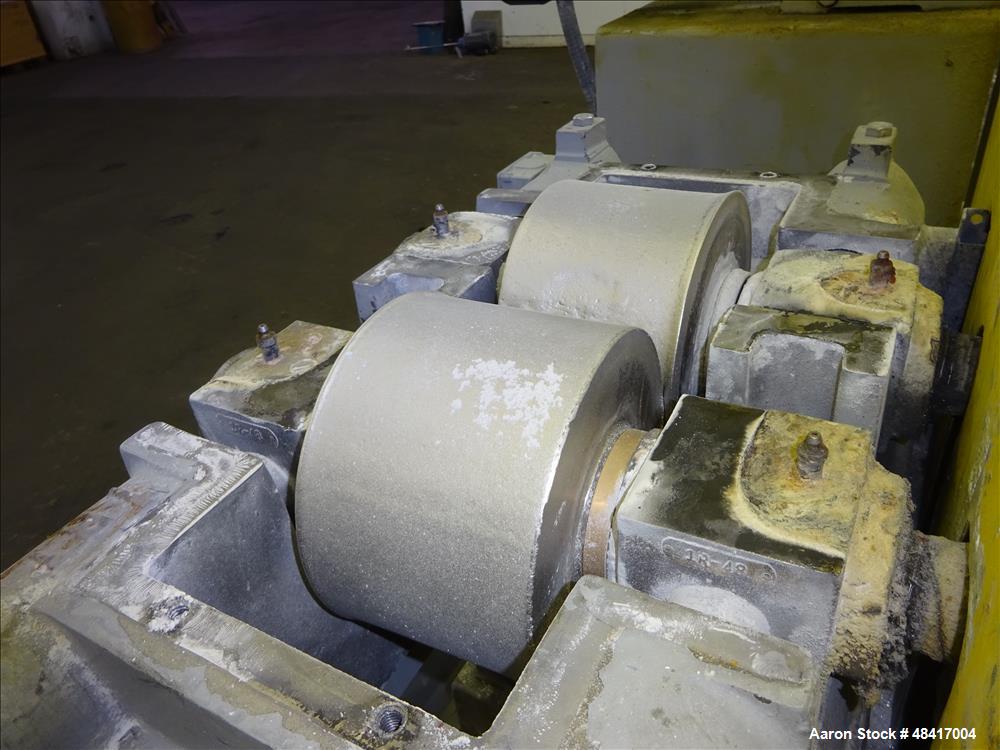 Used Sturtevant Roll Crusher, Model 8 X 5, Carbon Steel.