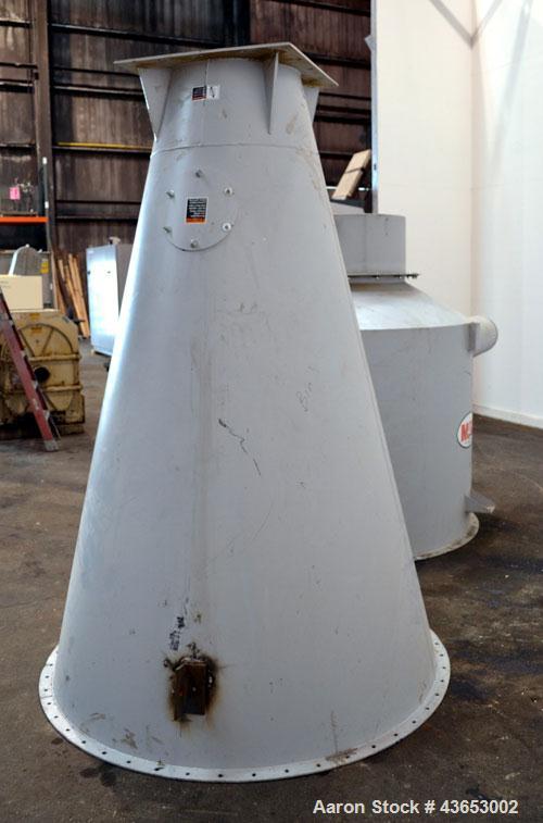 Used MAC Conical Top Cyclone, Model CT60, Carbon Steel.  CFM Range 2400-6000.  Bolt together housing approximately 60” diameter x 49” top straight side x  91” coned bottom. (2) Side inlets, (1) appro...