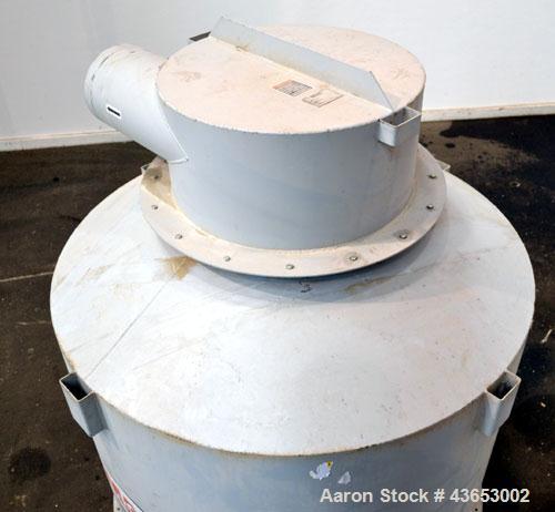 Used MAC Conical Top Cyclone, Model CT60, Carbon Steel.  CFM Range 2400-6000.  Bolt together housing approximately 60” diameter x 49” top straight side x  91” coned bottom. (2) Side inlets, (1) appro...